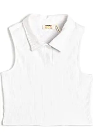 Koton Girls Polo Neck Crop Tank Top Sleeveless Cotton Ribbed