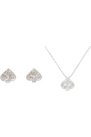 Kate Spade So Spade Ohrstecker und Anhänger, klar/silber