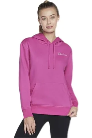 Skechers Damen Signature Pullover Hoodie Hooded Sweatshirt, Pink