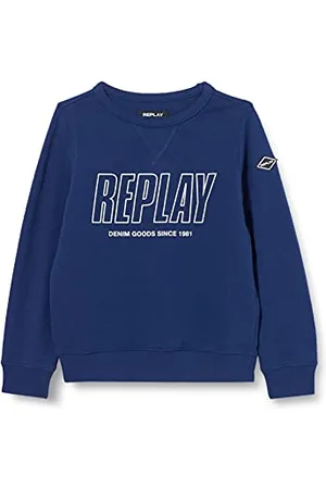 Replay Jungen Sweatshirt Logo aus Baumwollmix, (Blau), 6 Jahre