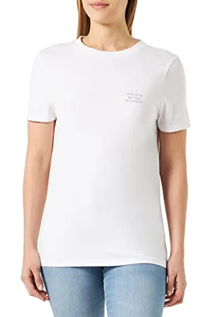 Tamaris Damen Slogan T-Shirt AVOLA Weiß XL