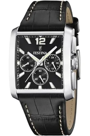 Festina Herren Analog Quarz Uhr mit Leder Armband F20636/4