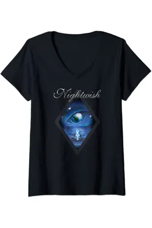 Nightwish Damen Oceanborn (Albumcover + -Logo) T-Shirt mit V-Ausschnitt