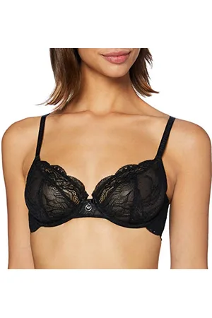 Emporio Armani Damen Underwire Bra Virtual Lace BH, Durchsichtig, Black, 36B