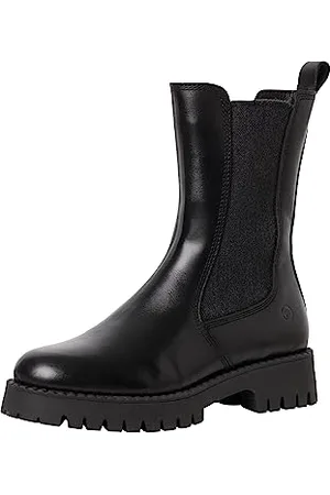 Tamaris Damen Boots Leder Blockabsatz Winter gefüttert; /schwarz; 39 EU