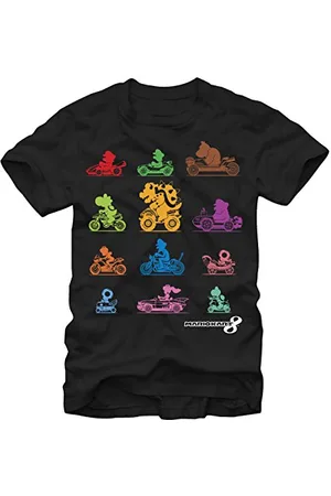 Nintendo Herren Mario Kart Colorful Character Profile Silhouettes T-Shirt, , L