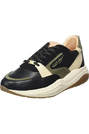Fred de la Bretoniere Damen Flame Sneaker, Black/Army Green, 37 EU