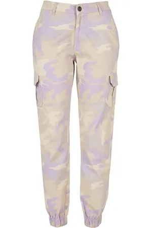 Urban classics Damen Ladies High Waist Camo Cargo Pants Hose, lilaccamo, 34