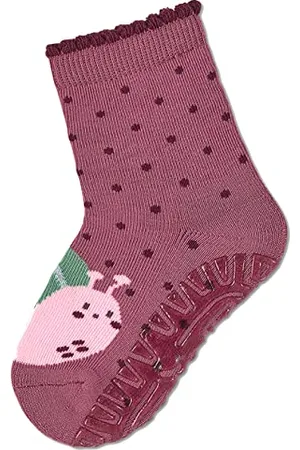 Sterntaler Baby Mädchen Fliesen Socken Baby FLI AIR Schnecke Strümpfe - Fliesen Rutsch Socken Baby - mit Schnecke Motiv und Vollplüsch - pink, 18