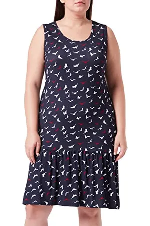 Blue Seven Damen Alloverdruck, Rundhals Kleid, , 44