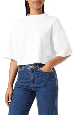 Replay Damen T-Shirt Kurzarm aus Baumwolle, (Weiß), S