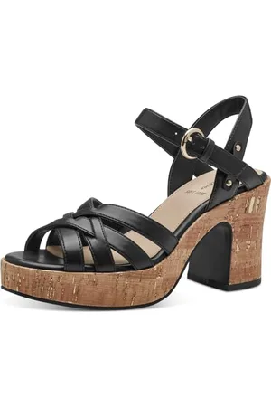 QS by s.Oliver Damen Sandalen mit Absatz Klobig Vegan, (Black), 39