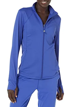 Amazon Damen Jacke aus Angerautem Tech-Stretch mit Langem Reißverschluss (Erhältlich in Übergröße), , 4XL Große Größen