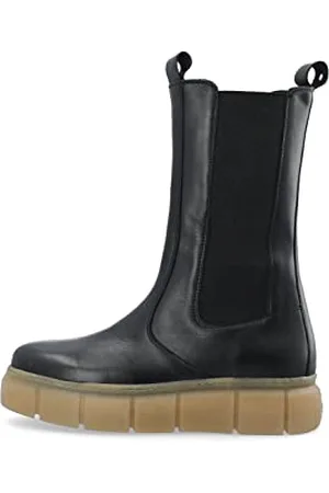 Cashott Damen CASFLORA Boot Chelsea-Stiefel, Black, 39 EU