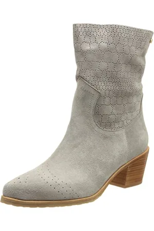 Fred de la Bretoniere Damen FRS1187 Western Ankle Boot Suede, Grey, 41 EU