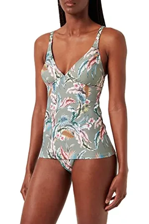 ESPRIT Damen Malibu Beach Rcs Tankini Oberteil, Light Khaki, 40 EU