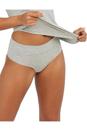 Spanx Damen Cotton Comfort Thong, Damen Unterwäsche Thongs , Heather Grey, S
