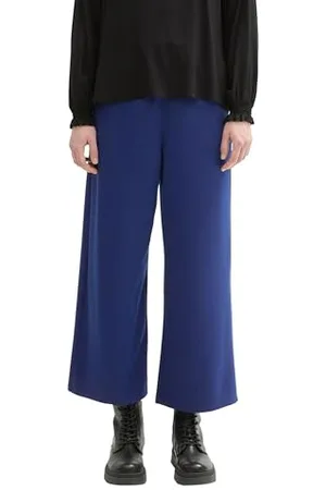 TOM TAILOR Damen Paperbag Culotte Hose mit Struktur, , XXL