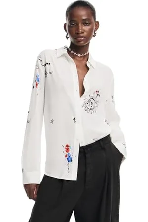 Desigual Damen Woman Woven Shirt Long Sleeve Blouse, , M EU