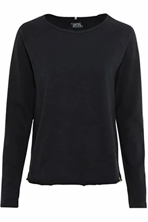 Camel Active Damen Basic Langarm T-Shirt mit Rundhalsausschnitt aus Reiner Baumwolle Womenswear-M