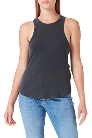 Replay Damen Tank Top Lang, (Schwarz), L