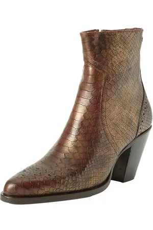 Fred de la Bretoniere Damen Blaire with Brogue Print Ankle Boot, Dark Brown, 42 EU