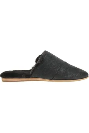 TOMS Damen Jade Hausschuh, Schwarzes metallisches Wildleder-Kunstfell, 39 EU