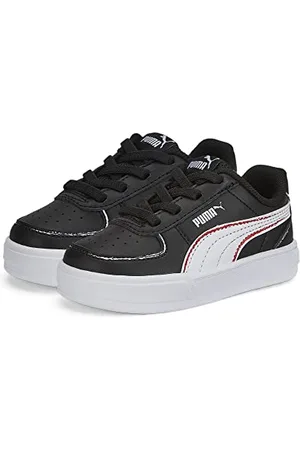 PUMA Unisex Baby Caven Home School AC Inf Sneaker, Black White-High Risk Red, 26 EU