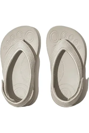 FitFlop Jungen Unisex Kinder Kids Iqushion Sandal with Backstrap Solid Flipflop, Silver