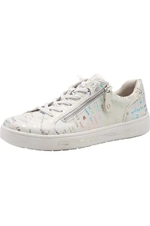 Jana Damen Sneaker flach mit Reißverschluss Vegan, Mehrfarbig , 37 EU