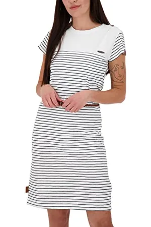 alife kickin ALIFE and Kickin LeonieAK Dress – Damen Jerseykleid Kurz – Bequem & Lässig für Alltag & Freizeit – Leichtes Sommerkleid für warme Tage White S
