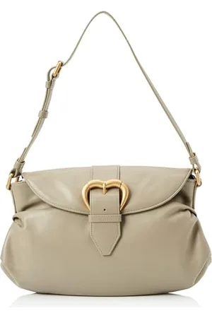 Pinko Damen Jolene Shoulder Classic Kalbsleder Crystal Tasche