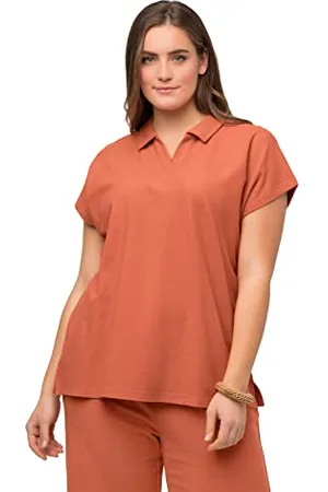 Ulla Popken Damen Oversized Poloshirt, , 50-52