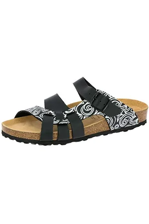 LICO BIOLINE LADY SOFT Damen Pantoletten, Schwarz/ Weiß, 42 EU