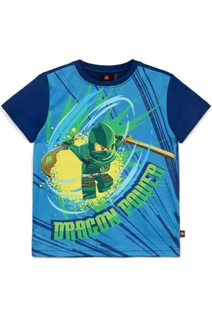 KABOOKI Lego Ninjago T-Shirt für Kinder | Kurzarm | T-Shirt für Jungen | 100% weicher Baumwolle |104 | Dunkelblau