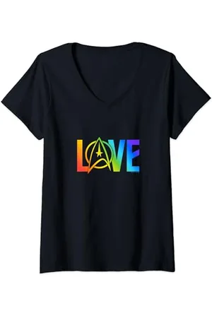 Star Trek : Die Originalserie Pride Love T-Shirt mit V-Ausschnitt