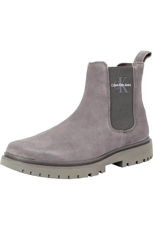 Calvin Klein Herren Eva Boot MID Chelsea Iconic DR YM0YM01080 Stiefel, Grau (Triple Charcoal Grey), 46 EU