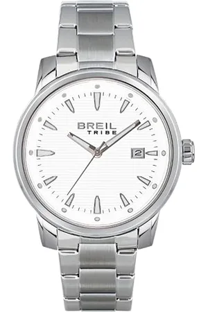 Breil Uhr Herren Caliber Ziffernblatt Weiss Bewegung NUR Zeit Quartz e Bracelet Stahl Silber EW0646