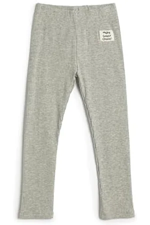 Koton Girls Basic Leggings Ribbed Cotton Elastic Waistband