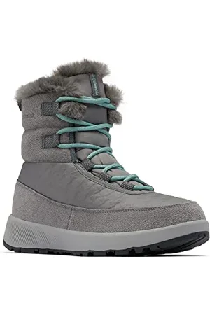 Columbia Slopeside Peak Luxe wasserdichte Schneestiefel für Damen, Grau (City Grey x Dusty Green), 42 EU