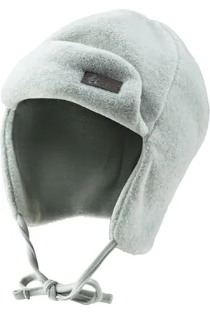 Sterntaler Fliegermütze einfarbig aus weichem Fleece - Jungen Holzfällermütze mit angeschnittenen Ohrenklappen und Bindeband - Kinder Wintermütze, gefüttert mit Microfleece - , 47