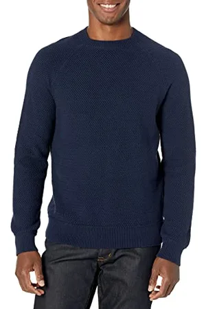 Amazon Herren Oversize-Pullover mit Rundhalsausschnitt aus strukturierter Baumwolle, , S