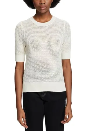 ESPRIT Damen 034ee1i319 Pullover, Off White, XS EU