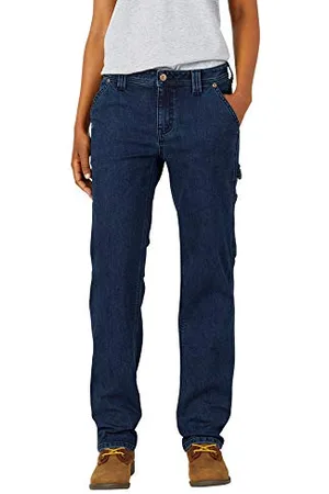 Dickies Damen, Denim-Zimmermannshose, gerade Passform, , 8/Regular