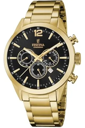 Festina Herren Analog Quarz Uhr mit Edelstahl Armband F20633/3