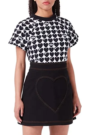 Moschino Damen With Maxi Stitched Heart miniskirt, , 42 EU