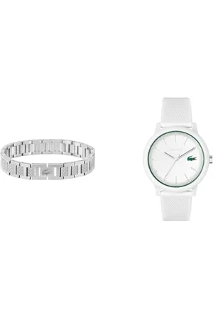 Lacoste Analog Quarzuhr für Herren mit Weisses Silikonarmband - 2011169 Armband mit Knebelverschluss für Herren Kollektion Metropole Verziert mit Petit piqué Muster - 2040117