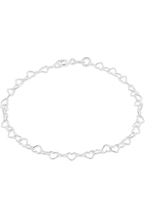 Amazon Armband aus Sterlingsilber mit offenen Herzgliedern, 18,5 cm