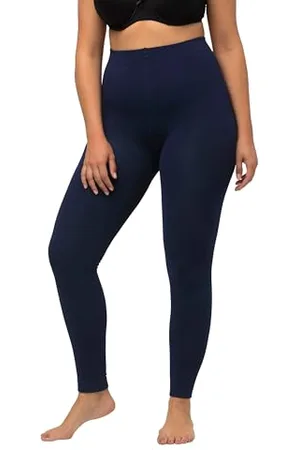 Ulla Popken Damen Thermo-Strumpfleggings, Flauschiges Futter Strumpfhose, , 58-60