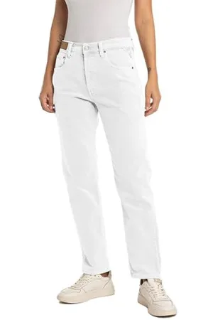 Replay Damen Jeans aus Comfort Denim, Weiß , 25W / 28L